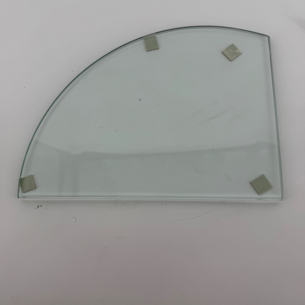 Set of 2 Clear Tempered Glass Corner Shelves 9.5 Inch Radius Model 97026